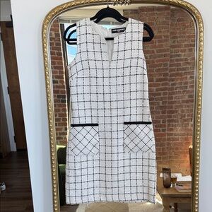 Karl Lagerfeld White and Black Tweed Dress